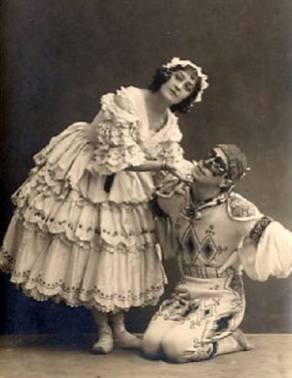 Hollar (Colombina) e Vilzak (Arlecchino) in Carnaval di Fokine, 1910